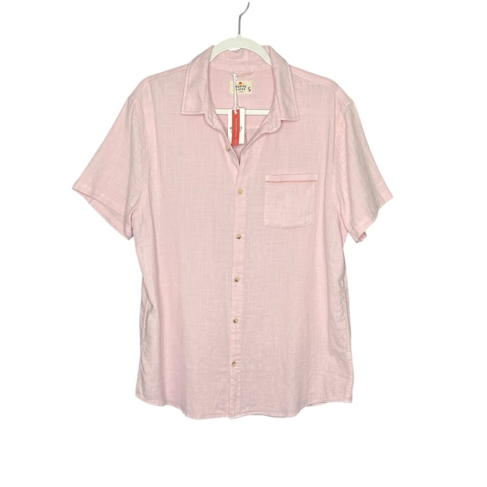 Marine Layer Men's Classic Stretch Selvage Shirt Pigment Garment Dyed NWT Lilac